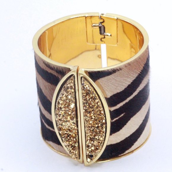 FABRIZIO GIANNONE SIGNED DESIGNER COUTURE ITALIAN ZEBRA ANIMAL HAIR DRUZE TITANI - Picture 8 of 10